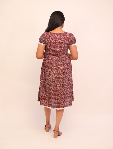 Maroon Knee length DRESS