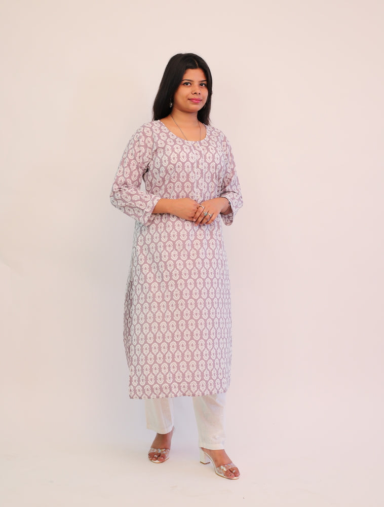 Pure Cotton Purple Kurti