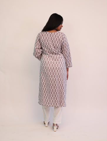 Pure Cotton Purple Kurti