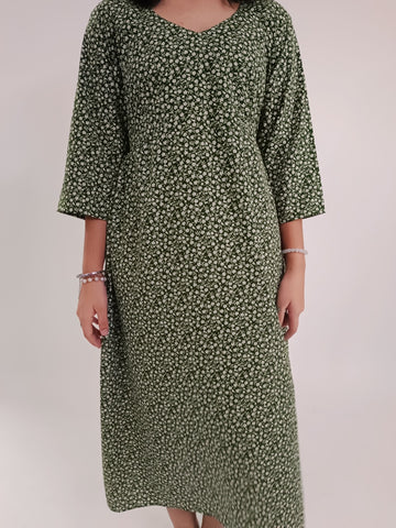 Comfortable Crepe Maxi Dress Green