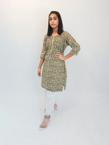 Mehendi Colored Kurti