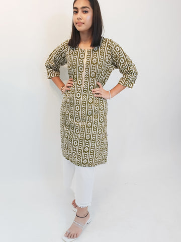 Mehendi Colored Kurti