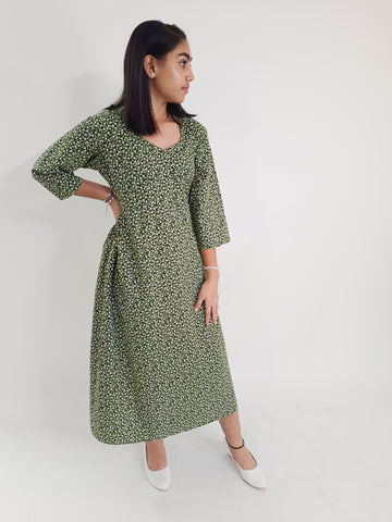 Comfortable Crepe Maxi Dress Green