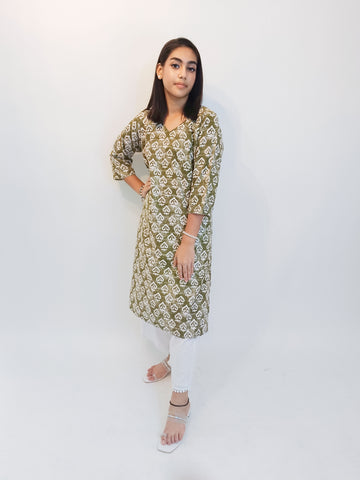 Mehendi Colored Kurti