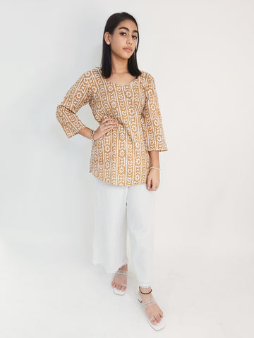 Beige Colored Short Kurti/Top