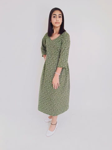 Comfortable Crepe Maxi Dress Green