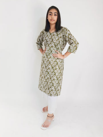 Mehendi Colored Kurti