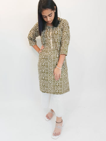 Mehendi Colored Kurti