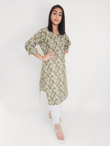 Mehendi Colored Kurti