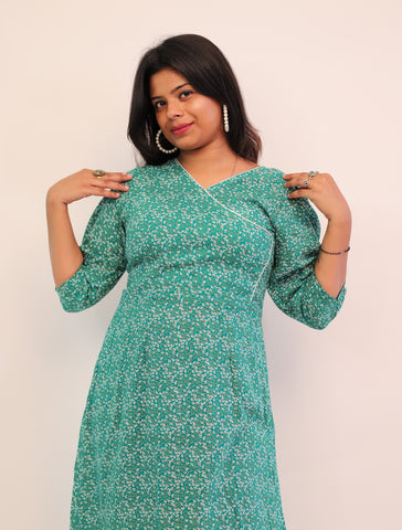 Angrakha Green Midi Dress