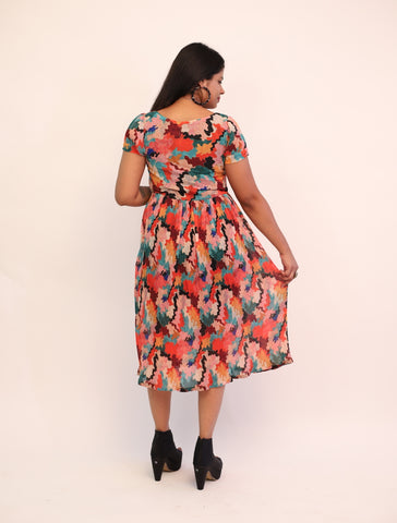 Wrinkled Georgette Midi